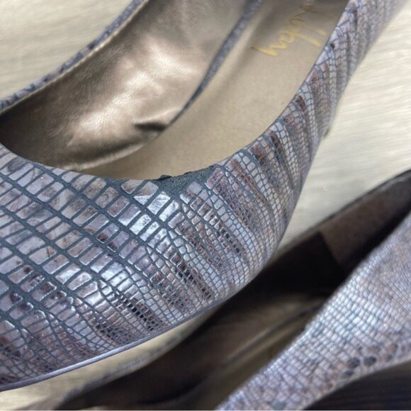 Sam & Libby Snake Print Wedge Heels Size 7.5 - Picture 10 of 12